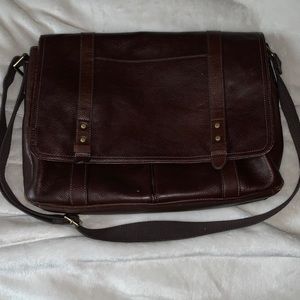Fossil leather laptop bag